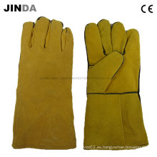 Guantes de trabajo de cuero de soldadura de cuero de vaca (L006)